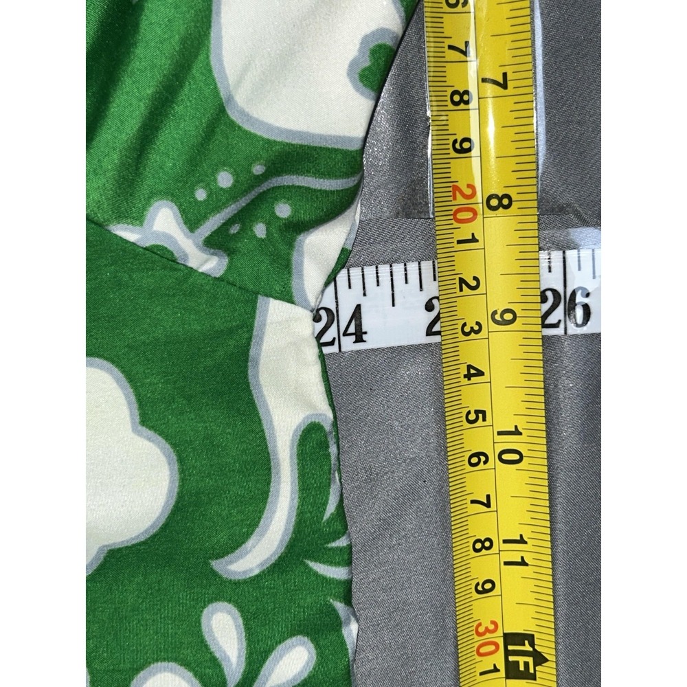 V.H.O Shirt Mens L Green Floral Hawaiian Cotton Short Sleeve Button Up Casual - Picture 5 of 6